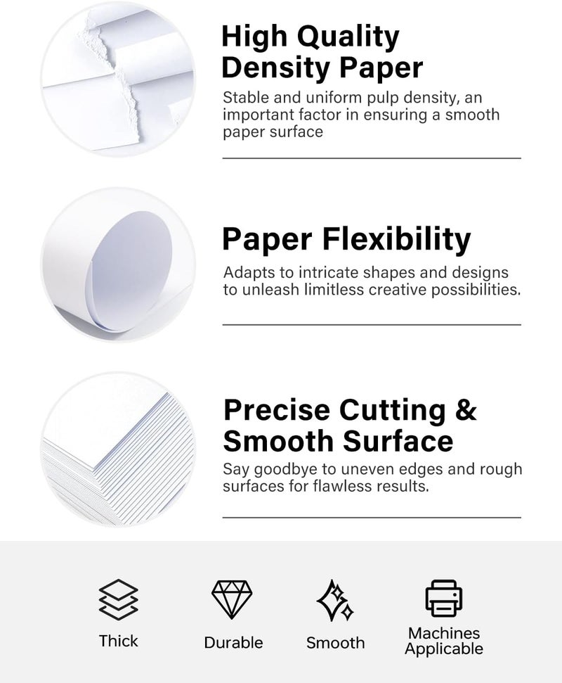 ALEWAPO White Cardstock 8.5 x 11, 40 Sheets Card Stock, 75 LB/200 GSM Thick Copy Paper, Cardstock Printer Paper for School & Office Supplies, Art, Watercolo, Craft, Drawing, Invitations, Menus, DIY Cards - Image 3